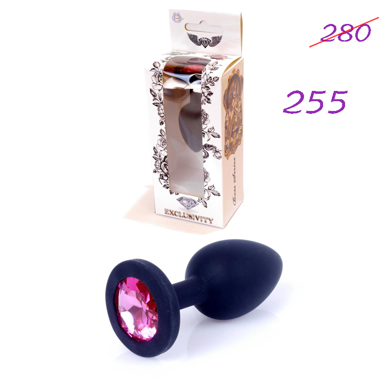 analnaya-probka-so-strazom-jewellery-silicone-red-diamond-small-6400083-skidka Dop anal cu stras Jewellery Pink Silikon Black Plug Small - imagine 1