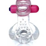 Эрекционное кольцо с язычком Vibro CockRing Clear "Boss Series"