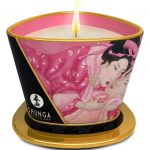 Массажное аромамасло с афродизиаками в виде свечи Rose Petals с ароматом розы "Shunga" 170 мл