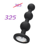Dop anal Silicone Beaded Diamond Butt Plug Black Ouch! "Shots"