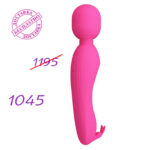Vibromasajer cu stimulator clitoridian tip iepuraș Wand Curtis “Pretty Love”