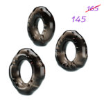 Inele de erecție Cock Three Rings „Baile” negre