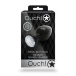 Анальная пробка металлическая Round Gem Butt Plug Medium Ouch! "Shots" — изображение 5