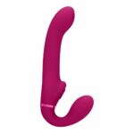 Безремневой страпон с вибрацией Dual Vibrating & Air Wave Tickler Strapless Strapon "Shots" — изображение 8