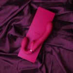 Безремневой страпон с вибрацией Dual Vibrating & Air Wave Tickler Strapless Strapon "Shots" — изображение 6