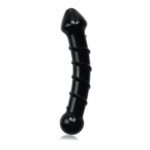 Faloimitator din sticlă 7″ Glass Romance Black “LoveToy”