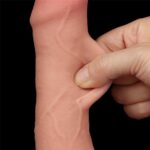 Фаллоимитатор телесный с подвижной текстурой 7'' Sliding Skin Dual Layer Dong Flesh "LoveToy" — изображение 8