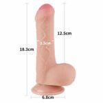 Фаллоимитатор телесный с подвижной текстурой 7'' Sliding Skin Dual Layer Dong Flesh "LoveToy" — изображение 2