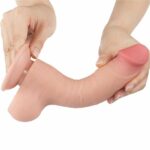 Фаллоимитатор телесный с подвижной текстурой 8'' Sliding Skin Dual Layer Dong Flesh "LoveToy" — изображение 4