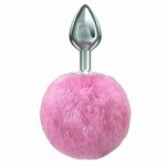 Анальная пробка металлическая с хвостиком Diamond Twinkle Pink "Lola"