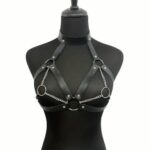 Лиф-сбруя с цепочками и кольцами черный Strap Body "Orion"