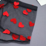 Мужские трусы боксеры с сердечками Men´s Briefs XL черные