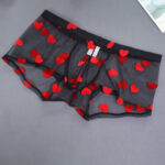 Мужские трусы боксеры с сердечками Men´s Briefs XL черные — изображение 2