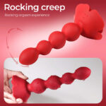 Vibrostimulator anal rotativ Rose, perle anale cu 9 funcții de vibrație USB „Boss Series” - imagine 5