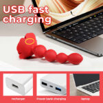 Vibrostimulator anal rotativ Rose, perle anale cu 9 funcții de vibrație USB „Boss Series” - imagine 8