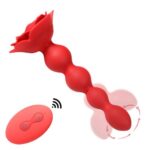 Vibrostimulator anal rotativ Rose, perle anale cu 9 funcții de vibrație USB „Boss Series”