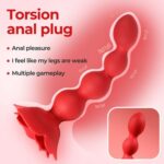 Vibrostimulator anal rotativ Rose, perle anale cu 9 funcții de vibrație USB „Boss Series” - imagine 3