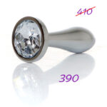 Dop anal din metal cu stras Jewellery Silver Plug Clear Small