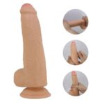 Faloimitator cu textură realistă și scrot mobil Sliding Skin Draco 9.2″ „Pretty Love” - imagine 4