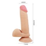 Фаллоимитатор гибкий телесный с подвижной текстурой Sliding Skin 8,1" Flesh "Baile" — изображение 2