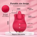 Mini-vibrator clitoridian cu limbă Petal Bliss USB, 12 funcții - imagine 3