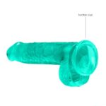 Фаллоимитатор RealRock Realistic Dildo With Balls "Shots" бирюзовый — изображение 3