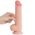 Фаллоимитатор телесный с подвижной текстурой 8" Sliding Skin Dual Layer Dong Flesh "LoveToy" — изображение 2