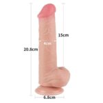 Фаллоимитатор телесный с подвижной текстурой 8" Sliding Skin Dual Layer Dong Flesh "LoveToy" — изображение 4