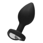 Dop anal Large Diamond Heart Butt Plug Black Ouch! «Shots»