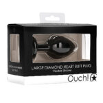 Dop anal Large Diamond Heart Butt Plug Black Ouch! «Shots» - imagine 8