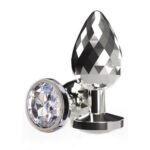Dop anal din metal cu stras Disco Diamond Plug Large Silver "Toy Joy"