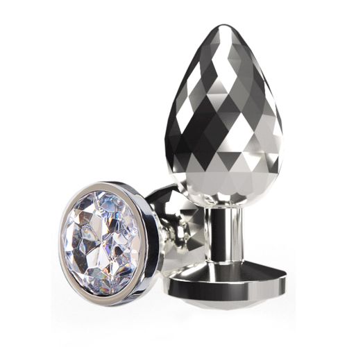Анальная пробка металлическая со стразом Disco Diamond Plug Large Silver "Toy Joy" Dop anal din metal cu stras Disco Diamond Plug Large Silver "Toy Joy" - imagine 1