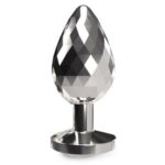 Dop anal din metal cu stras Disco Diamond Plug Large Silver "Toy Joy" - imagine 2