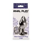 Dop anal din metal cu stras Disco Diamond Plug Large Silver "Toy Joy" - imagine 4