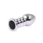 Dop anal cu cristal Silver large ribbed butt plug "Fantasy"