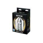 Dop anal cu cristal Silver large ribbed butt plug "Fantasy" - imagine 3