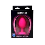 Cиликоновая анальная пробка со стразом Pink small butt plug "Fantasy" — изображение 3
