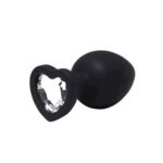 Dop anal din silicon Black small heart butt plug "Fantasy"