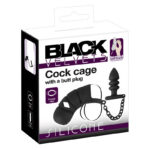 Мужской пояс верности с анальной пробкой Black Velvets Cock Cage "Orion" — изображение 8