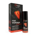Gel excitant - un vibrator lichid cu efect de încălzire High Voltage Strawberry "Orgie" 15 ml