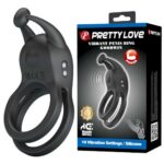Inel de erecție vibrant cu dublă prindere Goodwin Vibrating Double Penis Ring "Pretty Love"