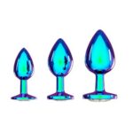 Набор металлических анальных пробок со стразами Venice Collection Anal Training Diamond Plug Set Ouch! "Shots" — изображение 2