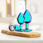 Набор металлических анальных пробок со стразами Venice Collection Anal Training Diamond Plug Set Ouch! "Shots" — изображение 4