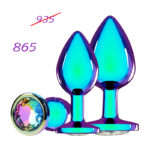 Набор металлических анальных пробок со стразами Venice Collection Anal Training Diamond Plug Set Ouch! "Shots"