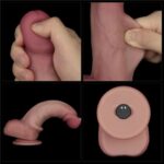 Vibrator realist cu o textură de ventuză mobilă Sliding Skin Pro II Series "LoveToy" - imagine 2