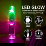 Vibrator cu iluminare de fundal LED RealRock Crystal Dildo "Shots" - imagine 3