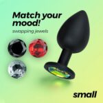Plug anal din silicon cu strasuri detașabile Camileo Small Anal Plug "Crushious" - imagine 2