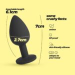 Plug anal din silicon cu strasuri detașabile Camileo Small Anal Plug "Crushious" - imagine 3