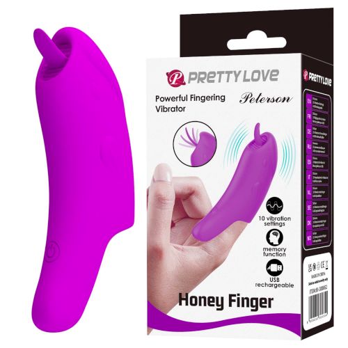 Стимулятор-напальчник на вибрации Peterson Honey Finger от Pretty Love Stimulator vârful degetului cu vibrații Peterson Honey Finger "Pretty Love" - imagine 1