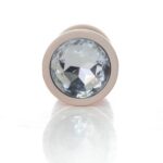 Анальная пробка металлическая Jewellery Clear Pearl Gold Plug M "Boss Series" — изображение 3